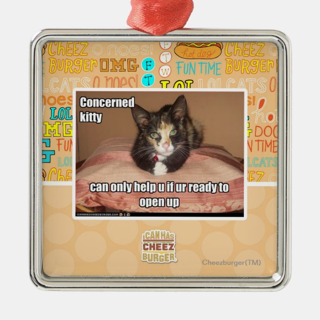 Beteiligte Miezekatze Ornament Aus Metall (Vorne)