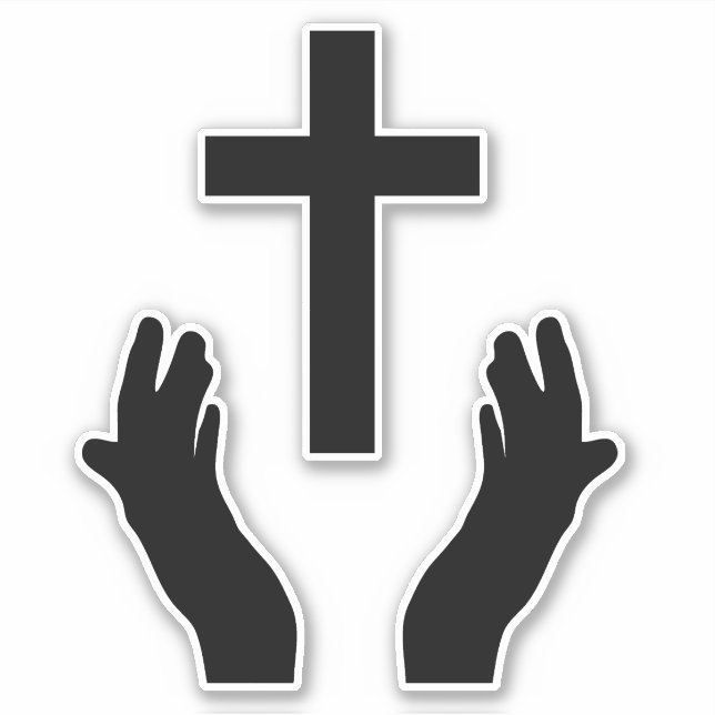 Beten der Hände Vinyl Sticker (Vorderseite)