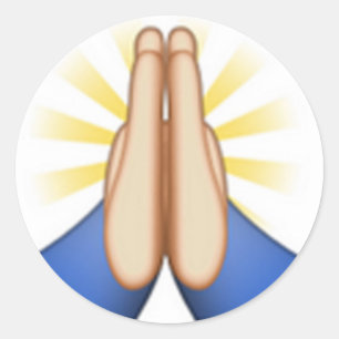 Beten Emoji Runder Aufkleber