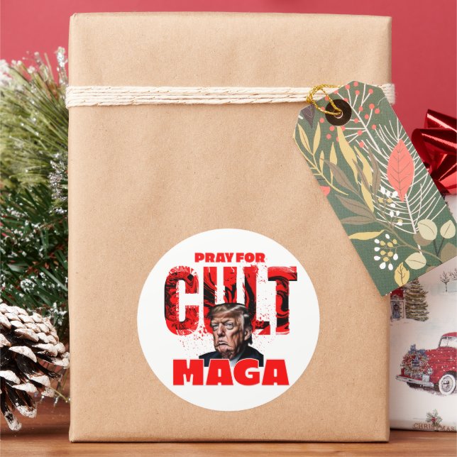 Beten für Cult MAGA Runder Aufkleber (Feiertag)