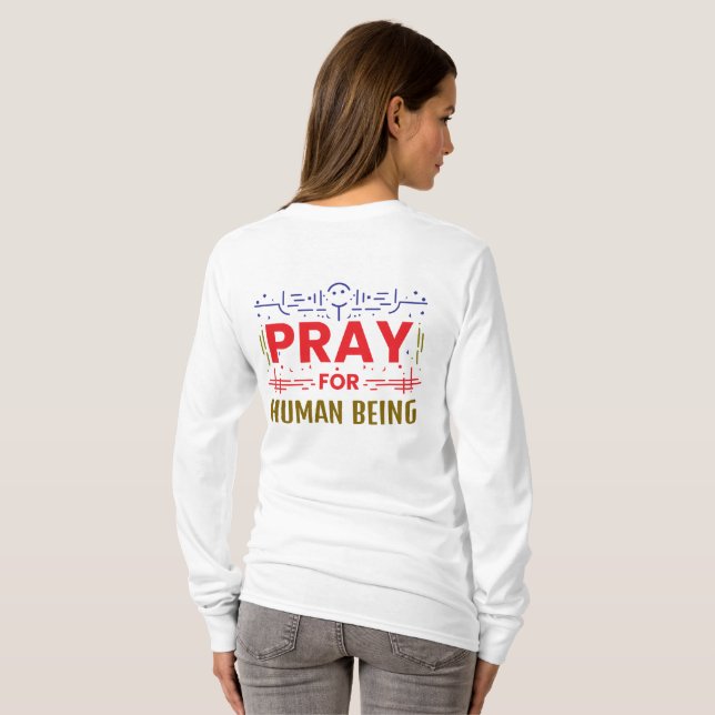 Beten für das menschliche Wesen T-Shirt (Schwarz voll)