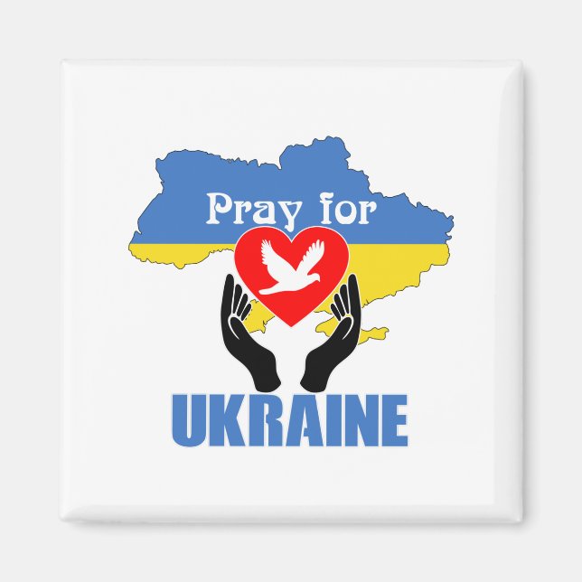 Beten für die Ukraine - Frieden und Liebe Magnet (Vorne)
