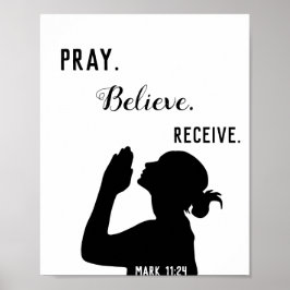 Beten glauben, erhalten Mark 11:24 Christliche Wal Poster
