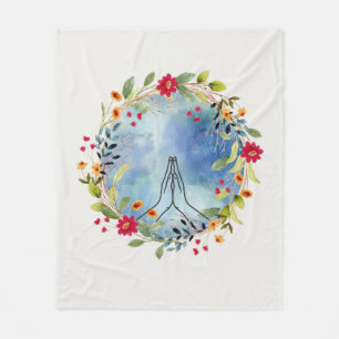 Beten Hände Aquarell Fleecedecke