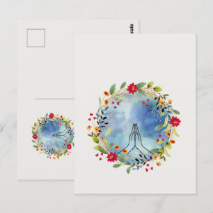 Beten Hände Aquarell Postkarte