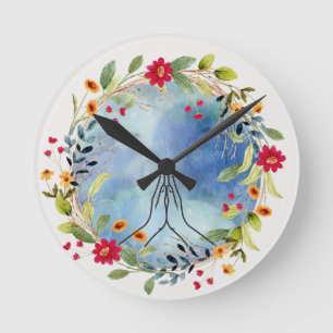 Beten Hände Aquarell Runde Wanduhr