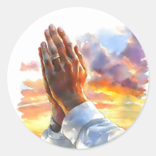 Beten Hände Religiöses Geschenk Christlich Katholi Runder Aufkleber