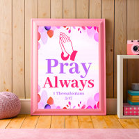 Beten immer Boho Christlich Teen Girl Wall Art