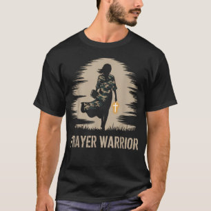 Beten-Krieger-Gott-Jesus-christliches-schwarzes-Mä T-Shirt