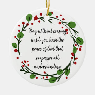 Beten ohne die inspirierende Schrift zu beenden Keramik Ornament