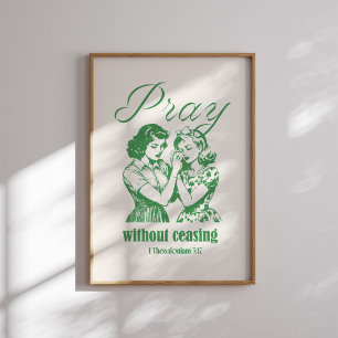 Beten ohne die Retro-Christliche Printwerbung einz Poster