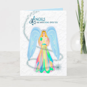 Beten Sie Angelic Angel Grußkarte Ankündigung