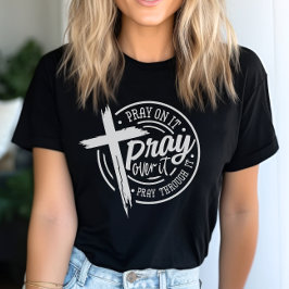 Beten Sie auf Christliche Cross Bible Verse T-Shirt