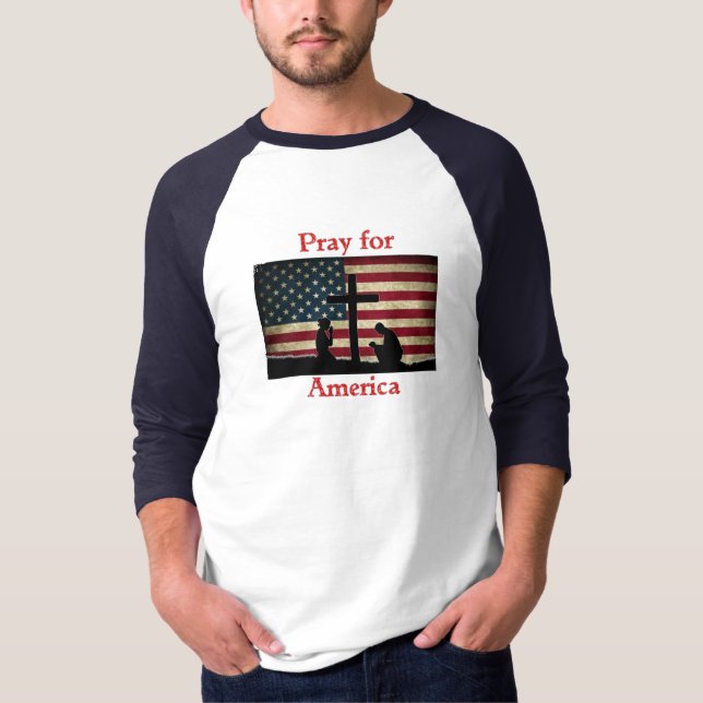 Beten Sie für Amerika T-Shirt (Vorderseite)