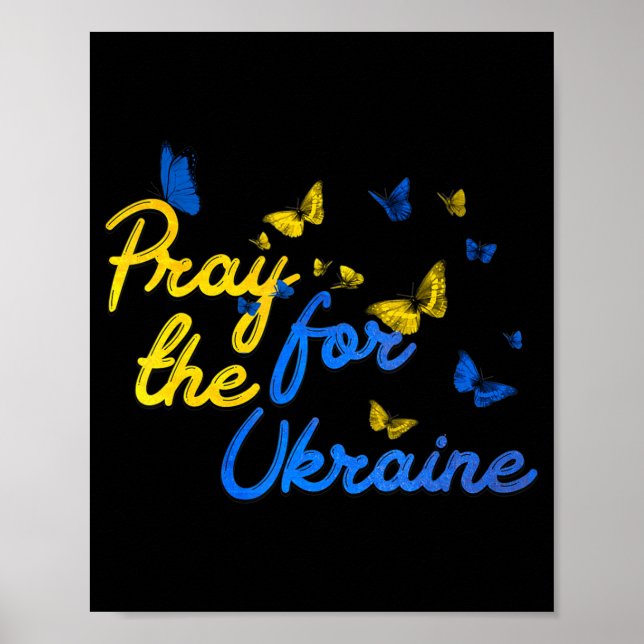 Beten Sie für die Ukraine Schmetterling Ukraine st Poster (Vorne)