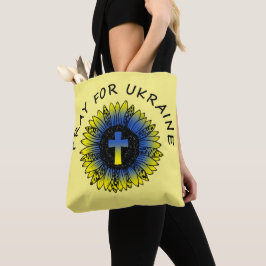 Beten Sie für die Ukraine Sonnenblumen und Kreuz Tasche