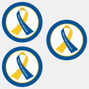 Beten Sie für die Unterstützung der Ukraine Ribbon Etiketten