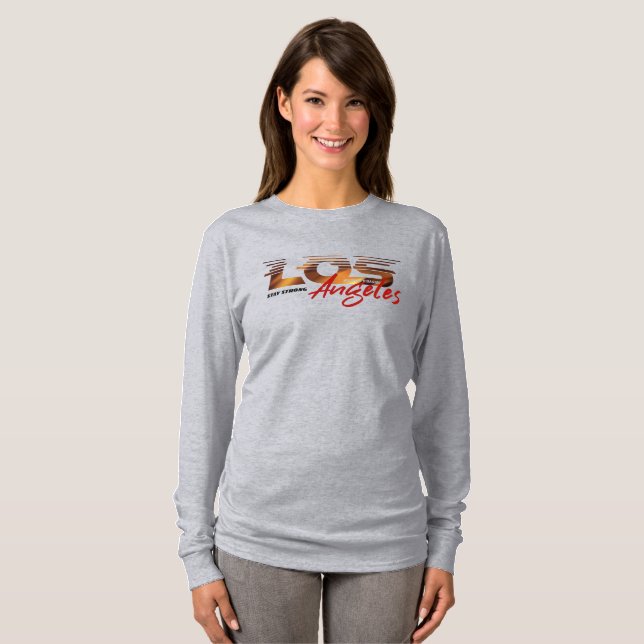 Beten Sie für Los Angeles | Frauen Langschläfchen T-Shirt (Vorne ganz)