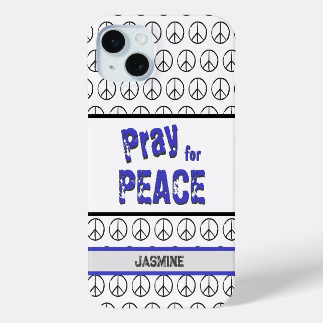 Beten Sie für Peace Grunge Schriftart Case-Mate iPhone Hülle (Rückseite)
