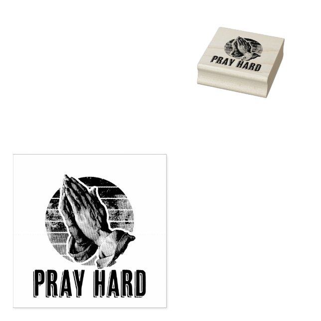 Beten Sie hartes Praying-Handdesign Gummistempel (Stempel)