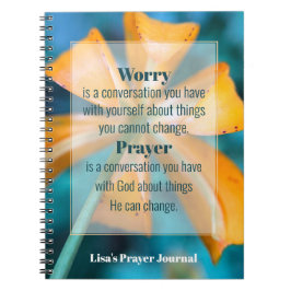 Beten Sie nicht "Orange Blume Prayer Journal" Notizblock