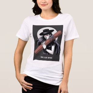 Beten, tönen, Frauen wiederholen Tri-Blend Shirt