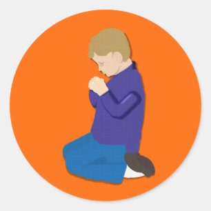 Beten von Aufklebern für Kinder II Runder Aufkleber