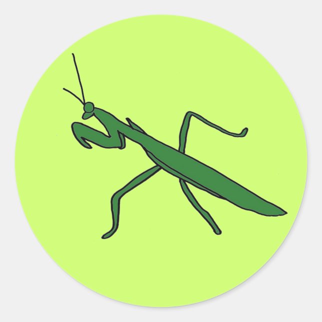 Beten von Mantis-Aufklebern Runder Aufkleber (Vorderseite)