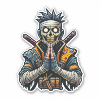 Beten von Ninja Zombie Warrior Sticker