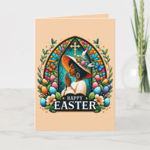 Betende afroamerikanische Frau religiöses Ostern Karte