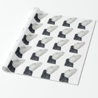 Betende Hände deckten Packpapier mit Ziegeln