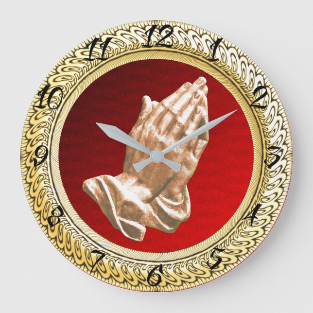BETENDE HÄNDE GROßE WANDUHR (Vorderseite)