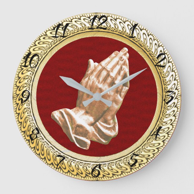 BETENDE HÄNDE GROßE WANDUHR (Vorderseite)