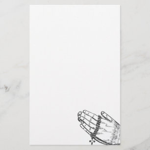 Betende Hände mit Rosenkranzperlen Briefpapier