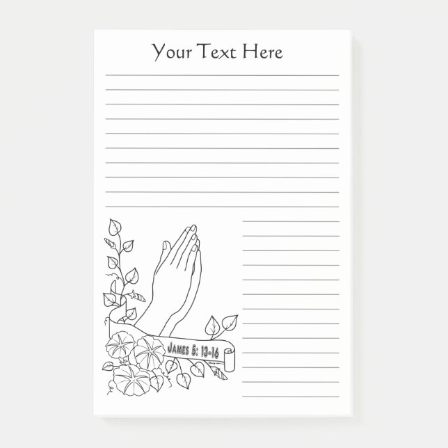 betende Handlinie Kunst personalizable durch Jenny Post-it Klebezettel (Vorderseite)
