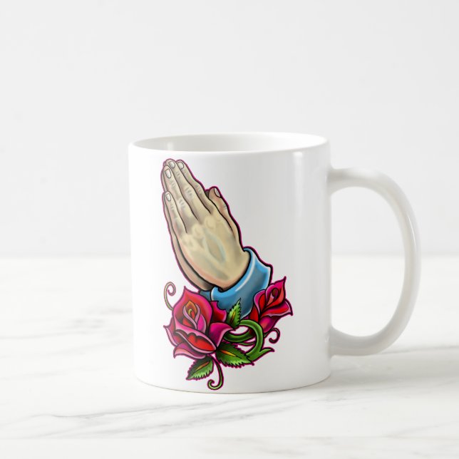 Betender HandRosen-Entwurf Kaffeetasse (Rechts)
