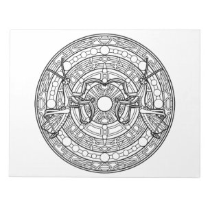 Betender Mantis-Mandala-Malbuch-Auflage Notizblock