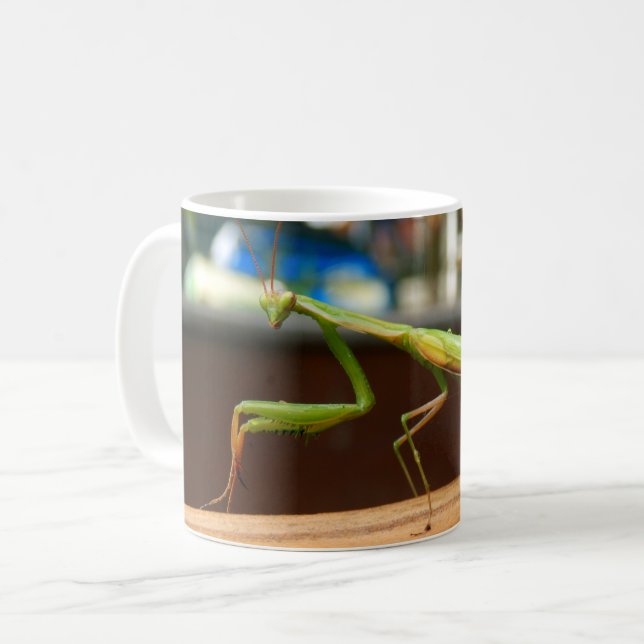 Betender Mantis-Wanzen-Tasse Kaffeetasse (Vorderseite Links)