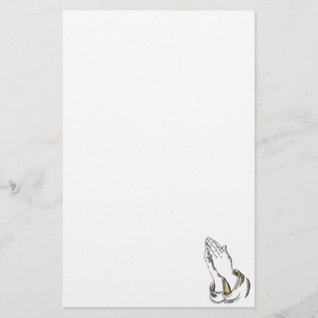 Betendes Briefpapier KRW Hand (Vorderseite)