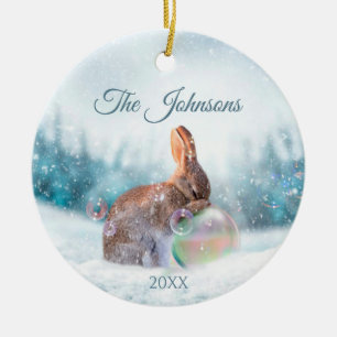 Betenes Kaninchen-Hasen-Weihnachts-religiöser Schm Keramik Ornament