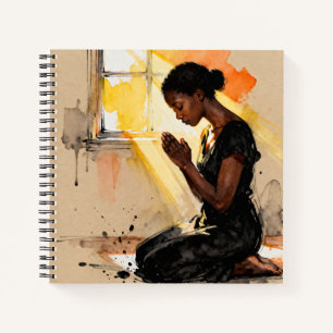 Betenes Schwarzes Weib   Impasto-Abstrakte Kunst Notizbuch