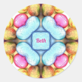 BETH EASTER ~ WOW! Hübsche Eier zu Ostern Runder Aufkleber