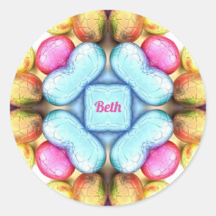 BETH EASTER ~ WOW! Hübsche Eier zu Ostern Runder Aufkleber