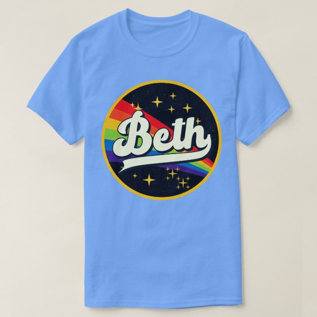 Beth Rainbow im Vintagen Weltraumstil T-Shirt (Design vorne)