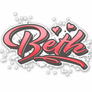 Beth red Heart Graffiti Aufkleber Sticker