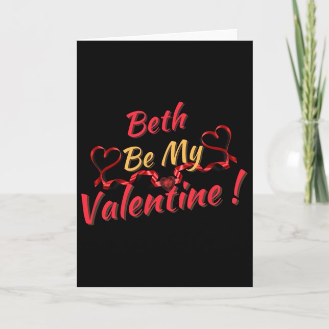 Beth sei mein Valentin  Karte (Vorderseite)