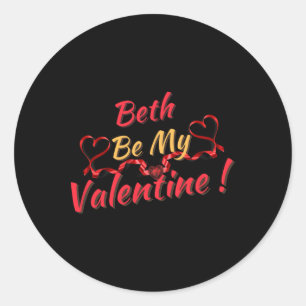 Beth sei mein Valentin Runder Aufkleber