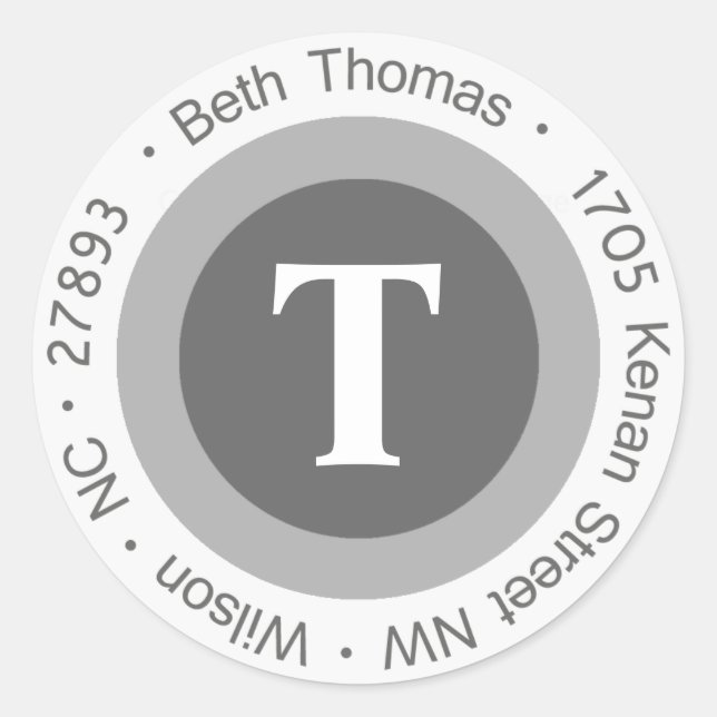 Beth Thomas Round Étiquettes de adresse (Devant)