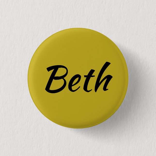 Beth von der Waisenschwarzfernsehshow-Kalligraphie Button (Vorderseite)