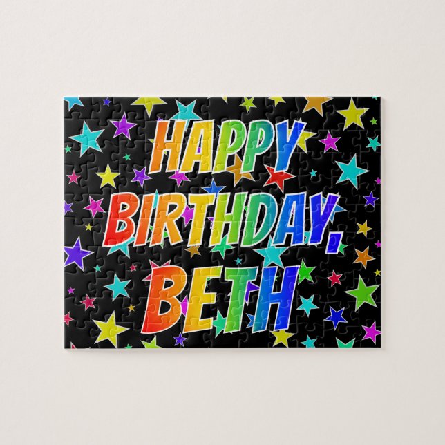 "BETH" Vorname, Spaß "GLÜCKLICHER GEBURTSTAG" (Horizontal)